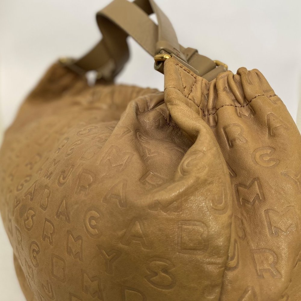 Marc by Marc Jacobs | Tan Embossed Leather Hobo-Tote Bag | Size: Large